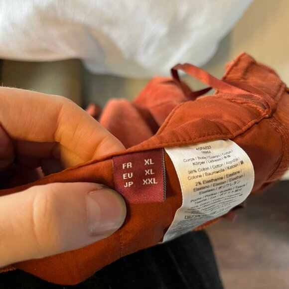 Uniqlo Rust Corduroy Pants EU XL – Soft Textured Straight Fit Casual Trousers - Picture 4 of 6